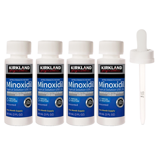 Kirkland 5% Minoxidil Extra Strength Liquid Hair Loss and Hair Regrowth Treatment 4 Month