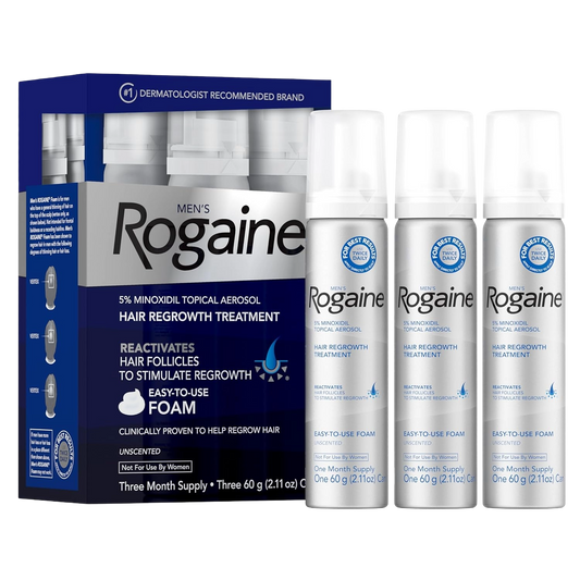 Men’s Rogaine 5% Minoxidil for Men Foam, Clinically