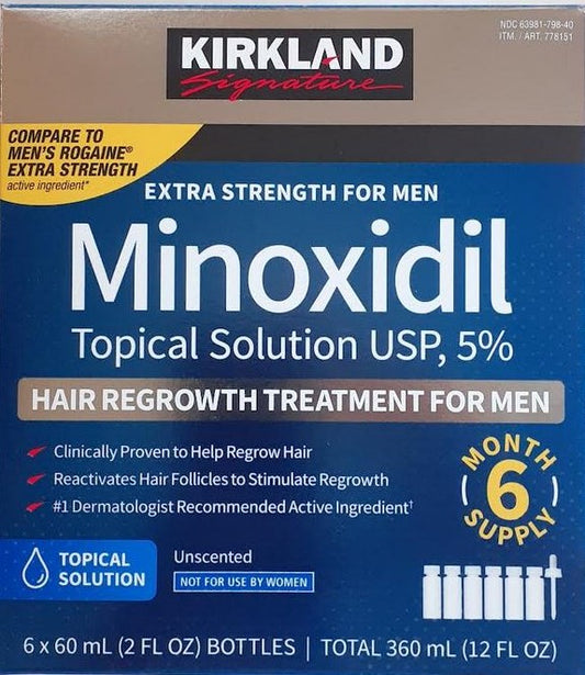 "Kirkland Signature Hair Regrowth Treatment Extra Strength for Men,12 month supply
