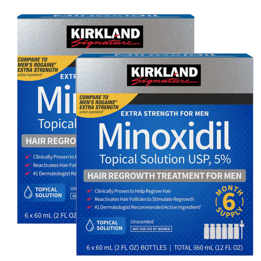 Kirkland 5% Minoxidil Extra Strength Liquid Hair Loss and Hair Regrowth Treatment 12 Month