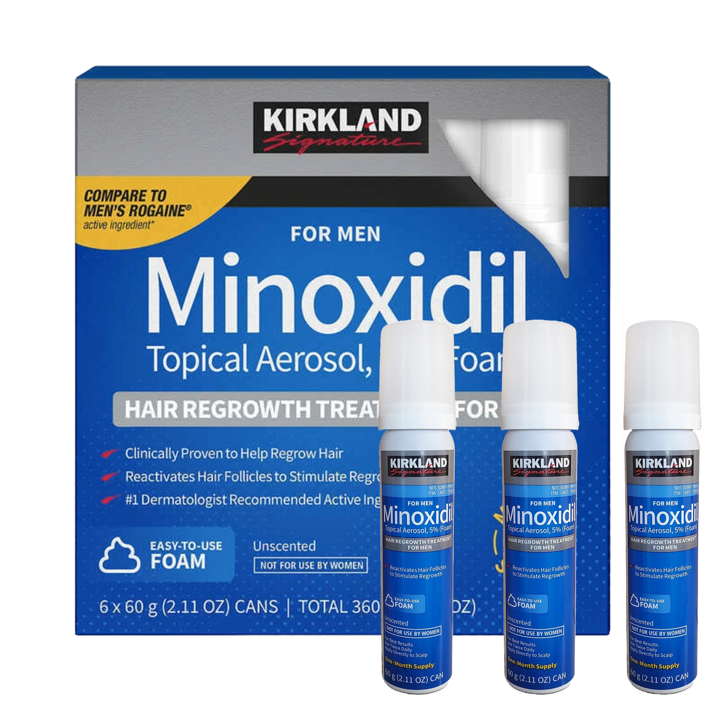 Kirkland 5% Minoxidil Extra Strength Foam Hair Loss and Hair Regrowth Treatment 9 Month