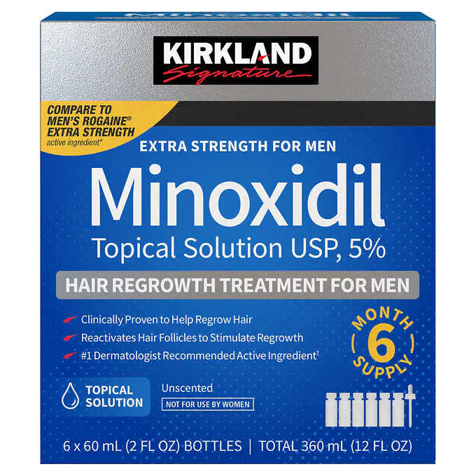 "Kirkland Signature Hair Regrowth Treatment Extra Strength for Men,12 month supply