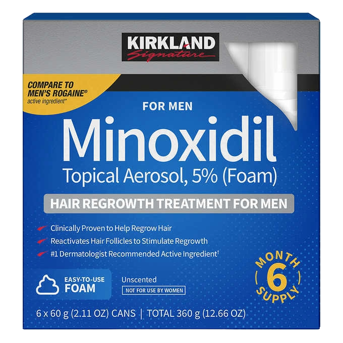 "Kirkland Signature Foam Hair Regrowth Treatment Extra Strength for Men, 6 month supply